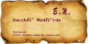 Baczkó Medárda névjegykártya